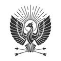 Stylized eagle with arrows