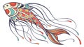 Stylized Eagle with Dynamic Feather Details, Majestic Bird Art, vector design Generative AI