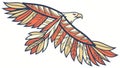 Stylized Eagle Flying Dynamic Geometric, vector design Generative AI Royalty Free Stock Photo