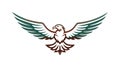 Stylized Eagle Flying Wings Spread Emblem, vector design Generative AI Royalty Free Stock Photo