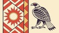 Stylized Eagle on Geometric Sunburst Pattern, vector design Generative AI Royalty Free Stock Photo