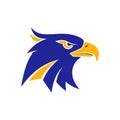 Stylized eagle head logo featuring a bold design with a blue head and gold beak. The Royalty Free Stock Photo