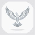Stylized Eagle Icon with Spread Wings Royalty Free Stock Photo