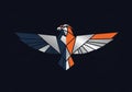 Stylized eagle illustration with a geometric design. The eagle is Royalty Free Stock Photo