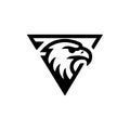 Stylized eagle logo within an inverted triangle Royalty Free Stock Photo