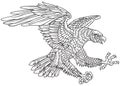 Stylized eagle outline. Black and white