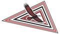 Stylized Eagle within a Triangular Emblem, vector design Generative AI Royalty Free Stock Photo