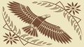 Stylized Eagle with Tribal Patterns, Emblem of Strength, vector design Generative AI Royalty Free Stock Photo