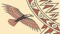 Stylized Eagle with Tribal Wing Patterns, vector design Generative AI Royalty Free Stock Photo