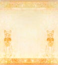 Stylized Egyptian cat , decorative grunge hieroglyphs background