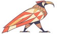 Stylized Egyptian Ibis Bird with Geometric Patterns, vector design Generative AI Royalty Free Stock Photo