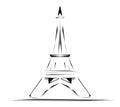 Stylized Eiffel Tower, artistic, monument, isolated.