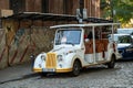 Stylized electric car for city sightseeing tours in the old city of Tbilisi