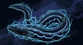 Stylized Electric Eel with Blue Lightning Energy Royalty Free Stock Photo