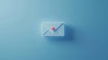 Light Blue Envelope With Red Dot Displayed on a Light Blue Surface Royalty Free Stock Photo
