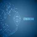 Stylized ethereum crypto currency sign