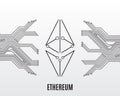 Stylized ethereum crypto currency sign