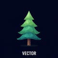 A stylized evergreen tree, featuring angular polygonal shapes in Royalty Free Stock Photo