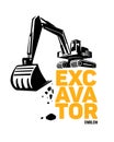 Stylized excavator. Vector Royalty Free Stock Photo