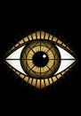 A stylized eye design featuring a black pupil with a reflective white Royalty Free Stock Photo