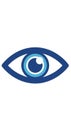 Stylized eye icon emphasizing simplicity and clarity. The design features a blue outer Royalty Free Stock Photo