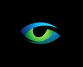 Abstract Gradient Eye Logo Design on Black Background Royalty Free Stock Photo