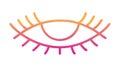 Stylized Eye Icon with Long Eyelashes and Gradient, vector design Generative AI Royalty Free Stock Photo