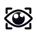 Stylized Eye Scan Icon in Frame, Optical Recognition and Human Vision Technology Royalty Free Stock Photo