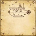 Stylized fantastic submarine