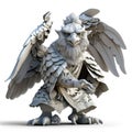 Powerful Eagle-like Creature in Samurai Armor, 3D Render Royalty Free Stock Photo