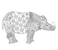 Stylized fantasy patterned Rhinoceros