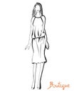 Stylized fashion model figure