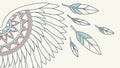 Stylized Feathers and Leaves Decorative Pattern, vector design Generative AI Royalty Free Stock Photo