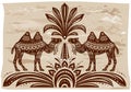 Stylized figures of decorative Camels