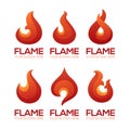 Stylized fire flame emblems for your logo design