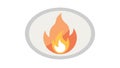 Stylized Fire Flame Icon with Subtle Ring Vector Illustration, vector design Generative AI Royalty Free Stock Photo