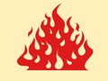 stylized fire, flames. Red color. fires and high temperatures, the elements