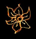 Stylized fire flower on black Royalty Free Stock Photo