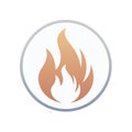 Stylized fire icon with gradient flames inside a circular frame Royalty Free Stock Photo