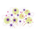 Stylized firework and stars. Vector illustration.