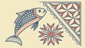Stylized Fish with Geometric Decorative Element, vector design Generative AI Royalty Free Stock Photo