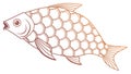 Stylized Fish Outline: Modern Marine Life Vector Design, vector design Generative AI Royalty Free Stock Photo