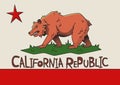 Stylized flag of California state of the United States, vector illustration. Royalty Free Stock Photo