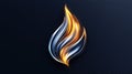 A stylized flame logo with a gradient of blue and gold colors. Royalty Free Stock Photo