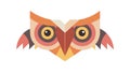 Stylized Flat Design Owl Face Icon or Logo Element, vector design Generative AI Royalty Free Stock Photo
