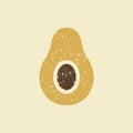 Stylized flat icon of a avocado.