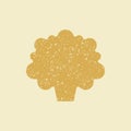 Stylized flat icon of a cauliflower,.