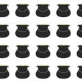 Stylized flat seamless pattern with witchcraft cauldron. Royalty Free Stock Photo