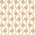 Stylized floral background. Retro seamless pattern