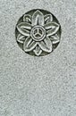 Stylized floral carving on vintage gravestone